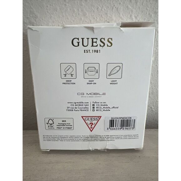 GUESS® AirPods 3 Case Cover Signature Black Gray PU Leather NIB - Picture 5 of 5